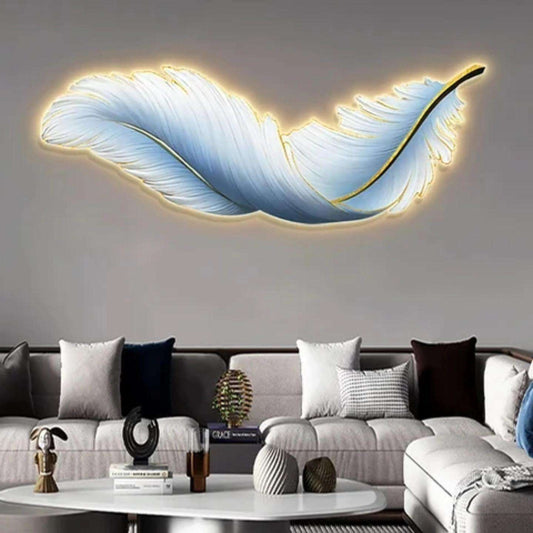 Light Luxury Feather Led Wall Decor