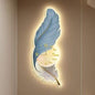 Luxury Feather Decorative Wall Clock With Led Light