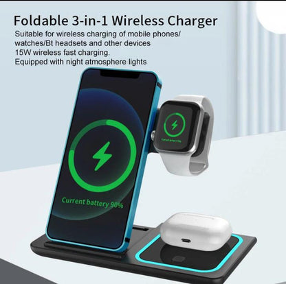 3 in 1 wireless charger for phone,airpods and smart watch