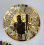 Gold Crystal Mirrored Decorative Wall Clock