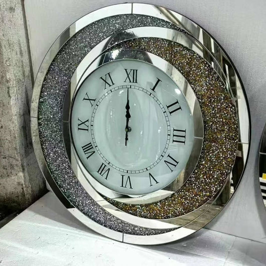 Crystal glass decorative wall clock