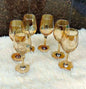 6pcs gold tint wine glasses