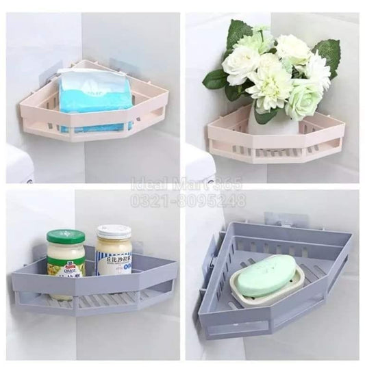 Bathroom Corner Shelf, Bathroom Accessories, Bathroom Shelf, Shelves, Bathroom Hardware And Accessories, Storage Racks, Wall Mounted Shelf, Bathroom Accessories Set For Home, Washroom, Basin, Kitchen Multipurpose Shelves/ Holder Self Stand