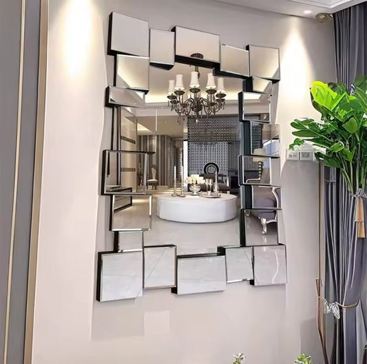 Big 120 cm by 80 crystal glass 3D decorative mirror