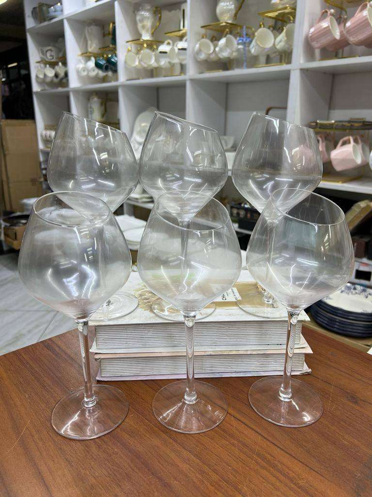 6pcs Balloon slant cut wine glasses