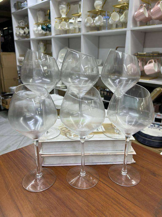 6pcs Balloon slant cut wine glasses