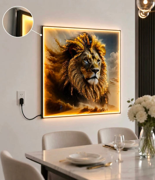 Huge LED lion wall pc