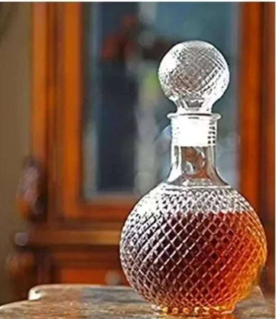 Paradise Beach Liquor Decanter, Glass Decanter with Airtight Stopper, Decanter Bottle for Whiskey, Brandy, Scotch, Vodka,